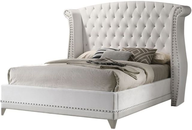 Coaster® Barzini White Wingback Tufted Eastern King Bed  0