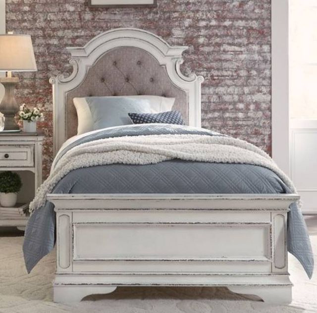 Liberty Magnolia Manor Antique White Youth Full Upholstered Bed 3