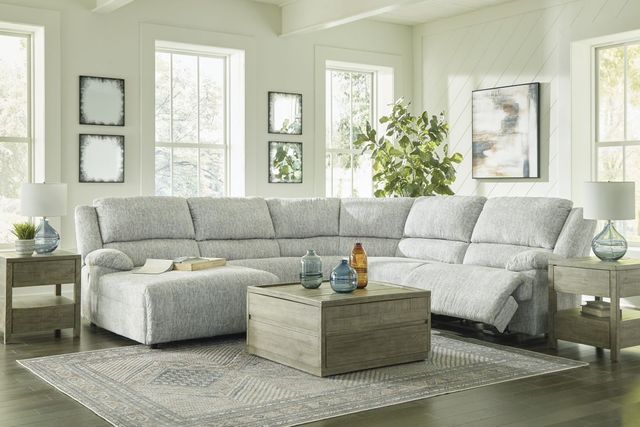 Signature Design by Ashley® McClelland 5-Piece Gray Power Reclining Sectional with Chaise 4