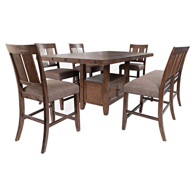 Jofran Mission Viejo Counter Table with 4 Counter Stools & Bench-1