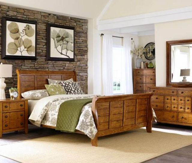 Liberty Grandpas Cabin 5-Piece Aged Oak Queen Bedroom Set