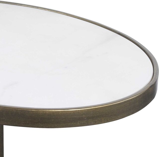Uttermost® Jessenia Antiqued Brushed Gold/White Marble Accent Table-2