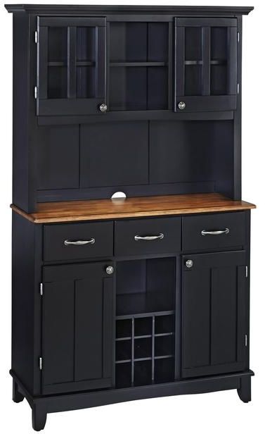 homestyles® Buffet Of Buffets Black/Cottage Oak Server with Hutch-0