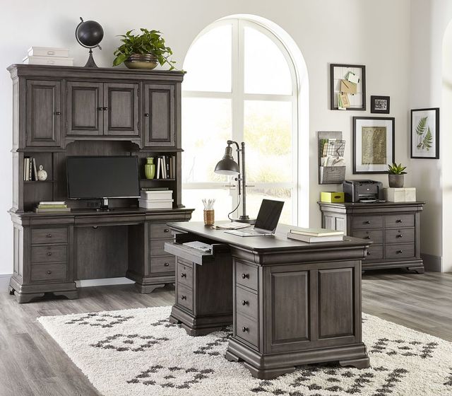 Aspenhome® Sinclair Ash Grey 68 Executive Desk Liddiard Home Furnishings