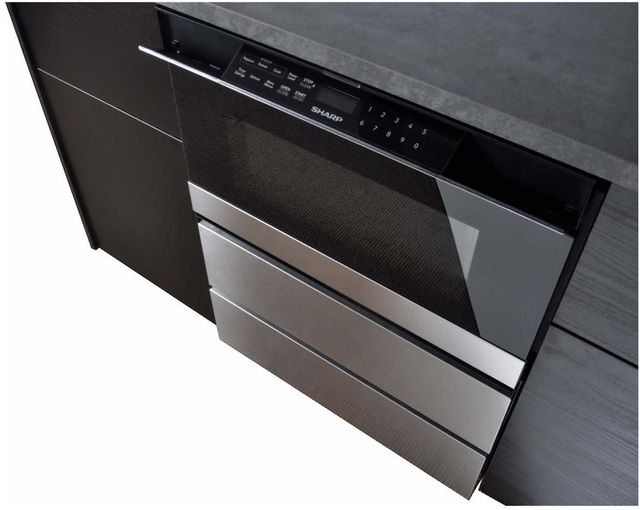 Sharp® 24" Stainless Steel Under the Counter Microwave Drawer Oven Pedestal 4