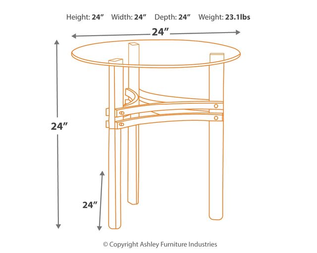 Signature Design by Ashley® Braddoni Chrome Round End Table 4