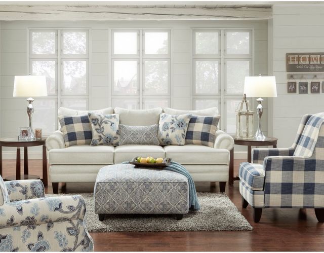 Fusion Furniture Catalina Linen White Sofa-1