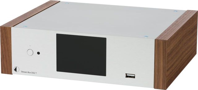 Pro-Ject Stream Box DS2T Silver Preamplifier with Walnut Wooden Side Panels 0