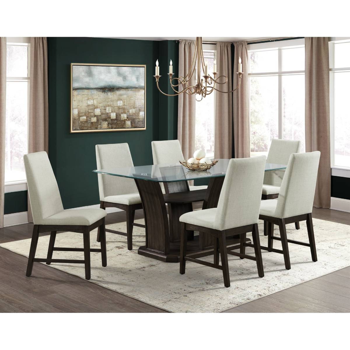 Elements Dapper Rectangular Dining Table & Six Side Chairs