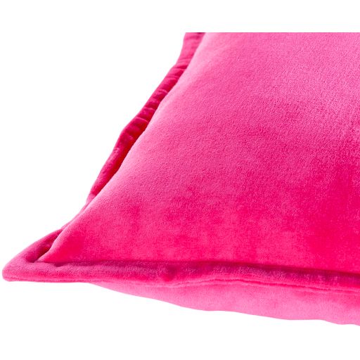 Surya Cotton Velvet Bright Pink 12"x30" Toss Pillow with Polyester Insert-1