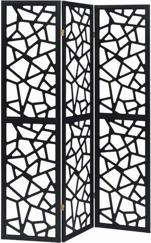 Coaster® Nailan Black 3-Panel Open Mosaic Pattern Room Divider