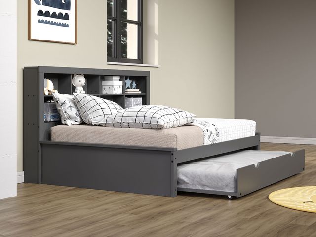 Carter Full Grey Bed with Trundle | Bob Mills Furniture