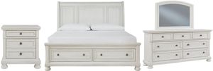 Signature Design by Ashley® Robbinsdale 4-Piece Antique White Queen Bedroom Set