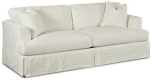 Klaussner® Bentley Classic Bleach White Slipcover Sofa