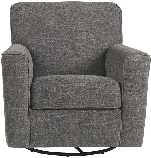 Ashley® Alcona Charcoal Swivel Glider Accent Chair-1
