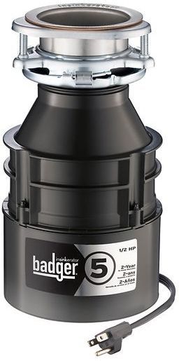 InSinkErator® Badger® 5 Plus 0.5 HP Continuous Feed Condor Grey Garbage Disposal 1