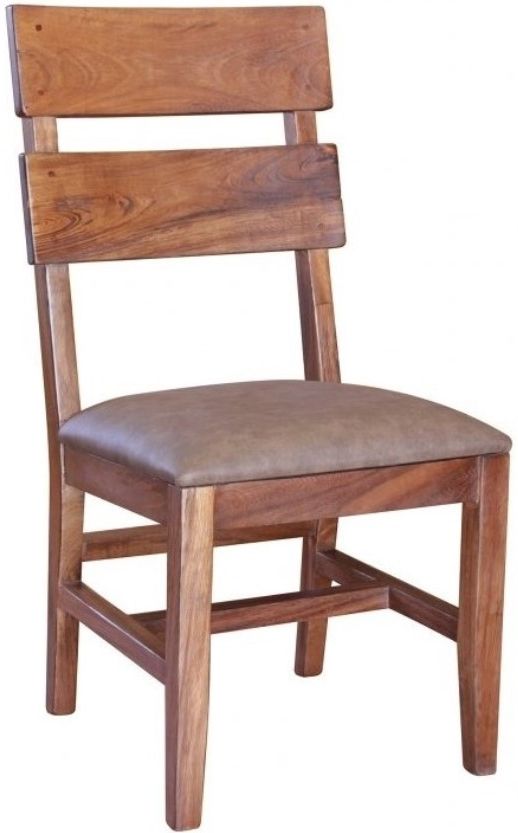 International Furniture Direct Parota Brown 2-Piece Dining Side Chair Set