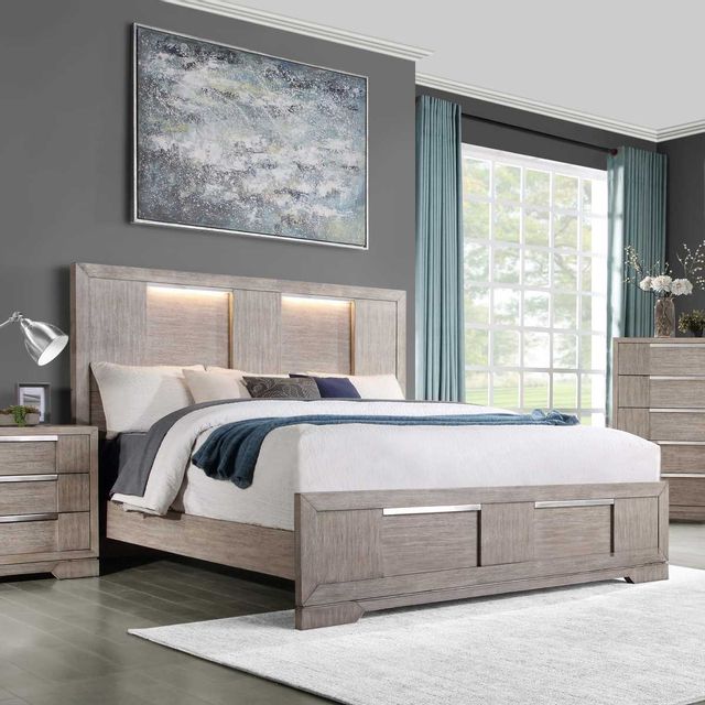 Austin Group Devon King Bed with Lighted Headboard-1