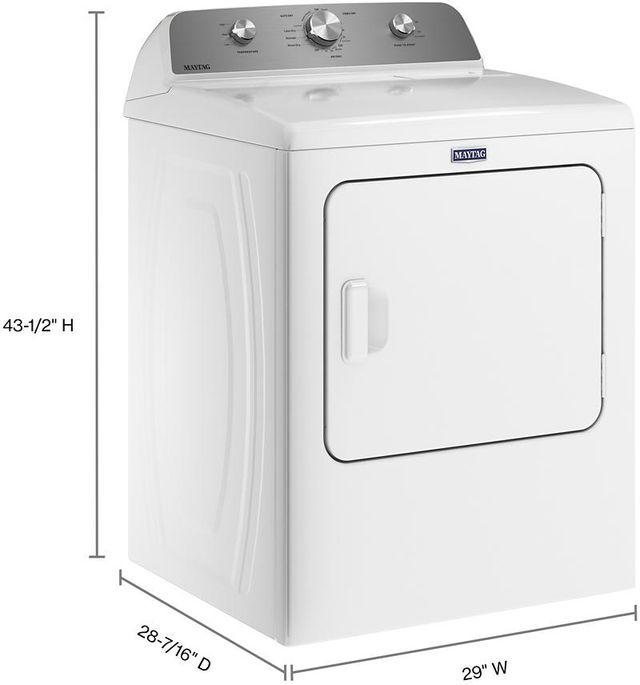 Maytag® 7.0 Cu. Ft. White Front Load Gas Dryer 8