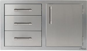 Alfresco™ 31.88" Stainless Steel Three Drawers with Door On Right