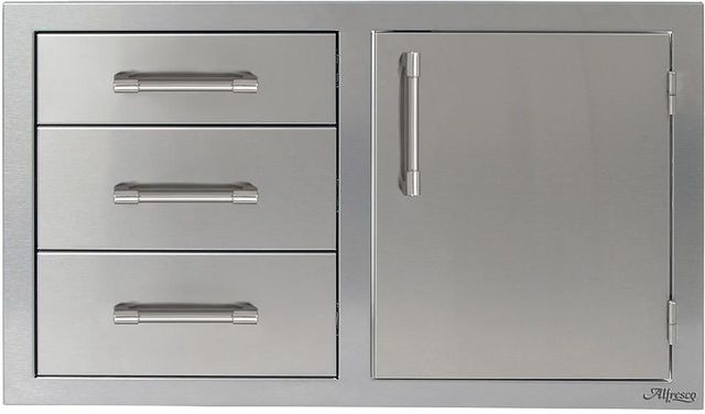 Alfresco™ 31.88" Stainless Steel Three Drawers with Door On Right