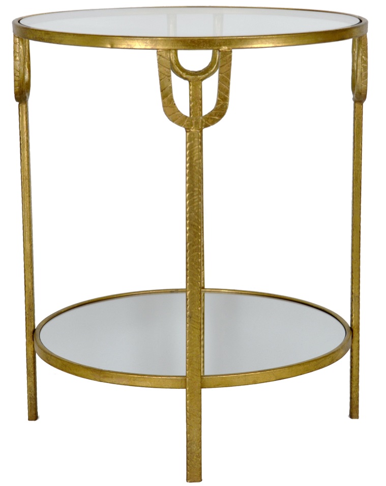Zeugma Imports Gold Round End Table