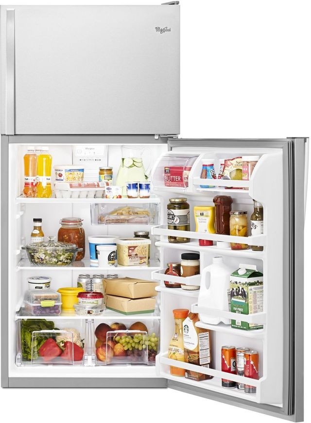 Whirlpool® 18.2 Cu. Ft. Top Freezer Refrigerator-Monochromatic Stainless Steel 6