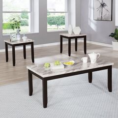 Furniture of America® Lodivea 3 Piece Black and White Table Set