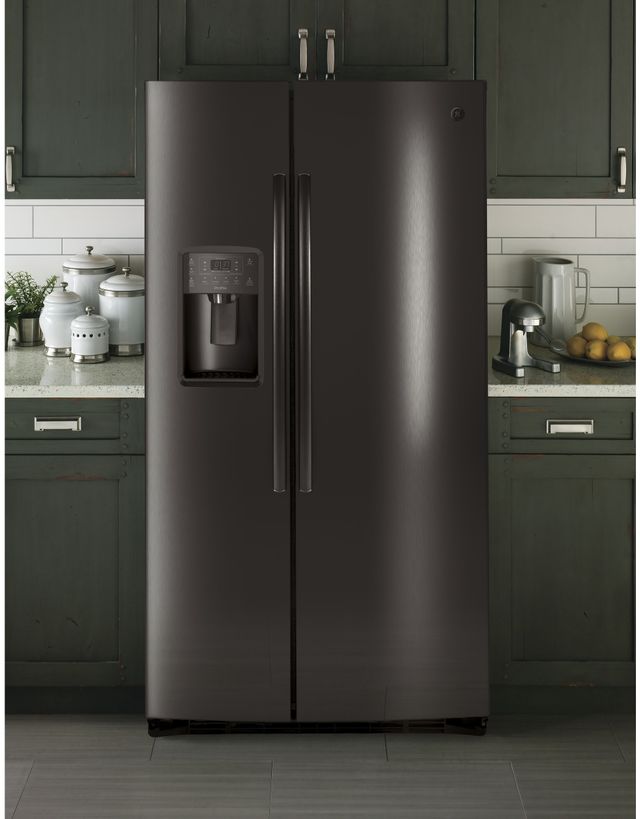 GE Profile™ 25.3 Cu. Ft. Black Stainless Steel Side-by-Side Refrigerator 10