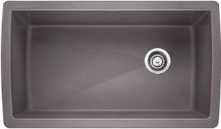 Blanco Diamond Metallic Gray Silgranit Granite Composite Undermount Super Single Bowl Kitchen Sink