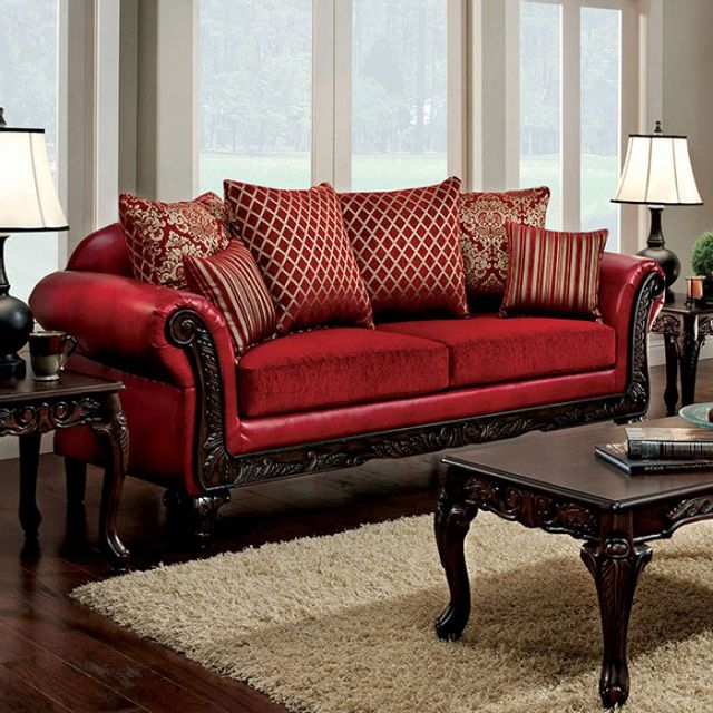 Furniture of America® Marcus Red Sofa