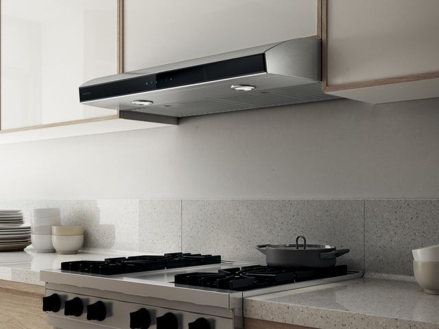Elica Techne Series Aria 30" Stainless Steel with Black Glass Under Cabinet Range Hood 3
