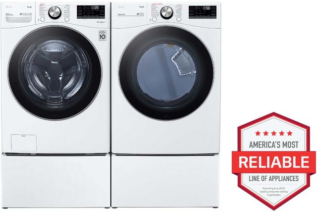 LG White Front Load Laundry Pair-1