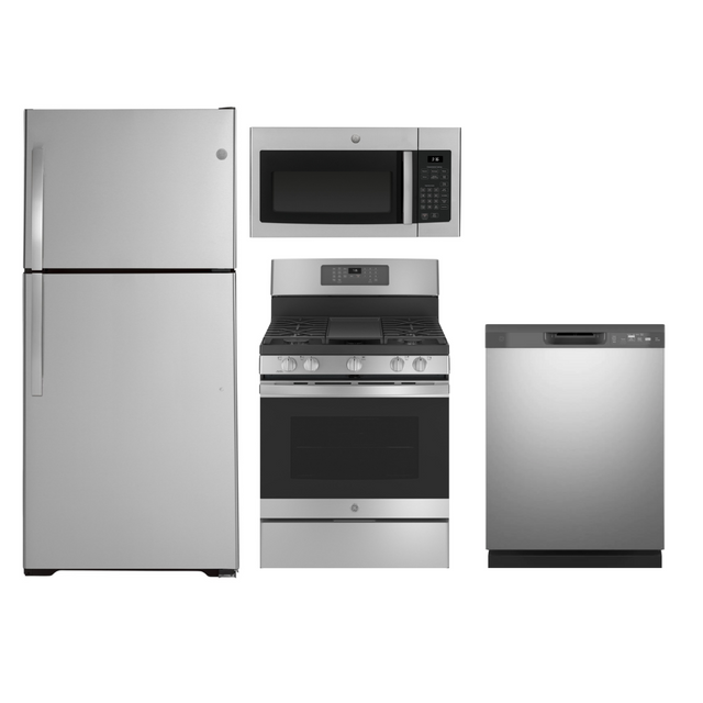 GE 4 Piece Stainless Steel Kitchen Package