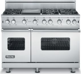 Viking® Professional Series 48" Pro Style Gas Double Oven Range-Stainless Steel