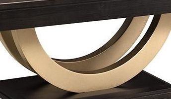 Handstone Contempo Pedestal Coffee Table w/Metal Curves 1