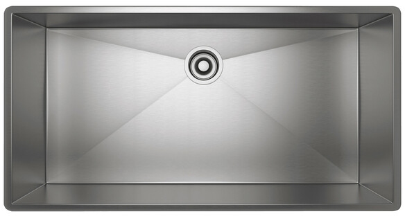 Rohl® Forze Brushed Stainless Steel Single Bowl Stainless Steel Kitchen Sink