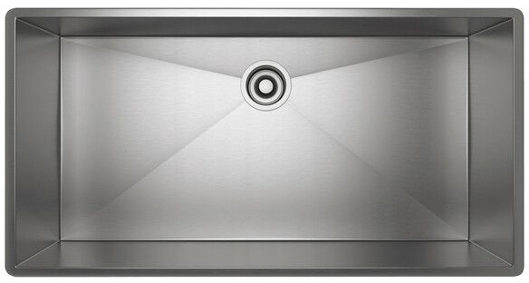 Rohl® Forze Brushed Stainless Steel Single Bowl Stainless Steel Kitchen Sink-0