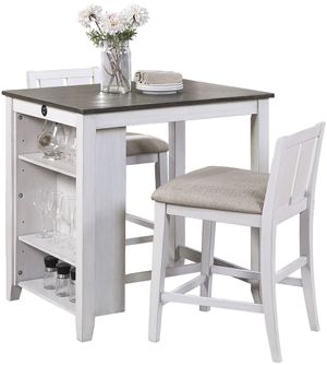 Homelegance® Daye 3-Piece White/Grey Counter Height Set