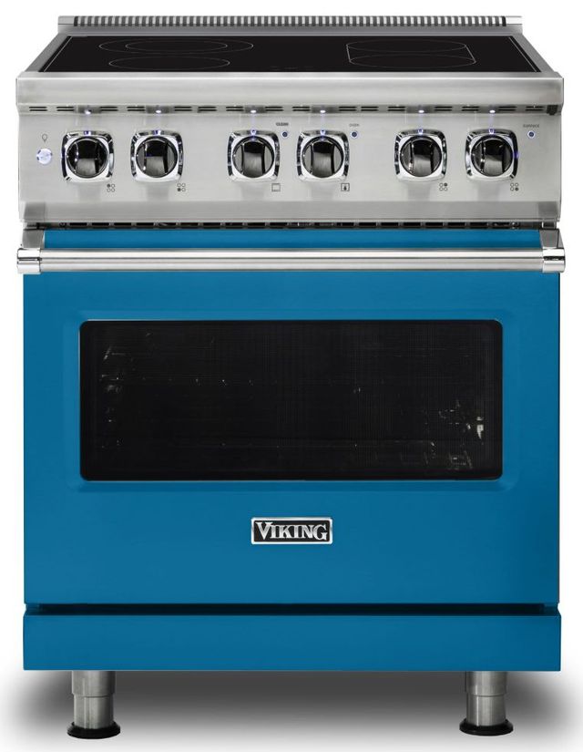 Viking® 5 Series 30" Alluvial Blue Slide In Electric Range