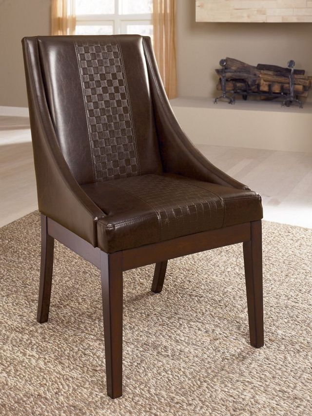 Signature Design by Ashley® Holloway Reddish Brown Dining Upholstered Arm Chair 1