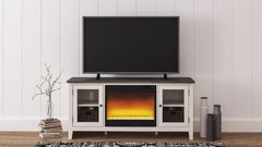 Signature Design by Ashley® Dorrinson Two-tone 60" TV Stand with Electric Fireplace