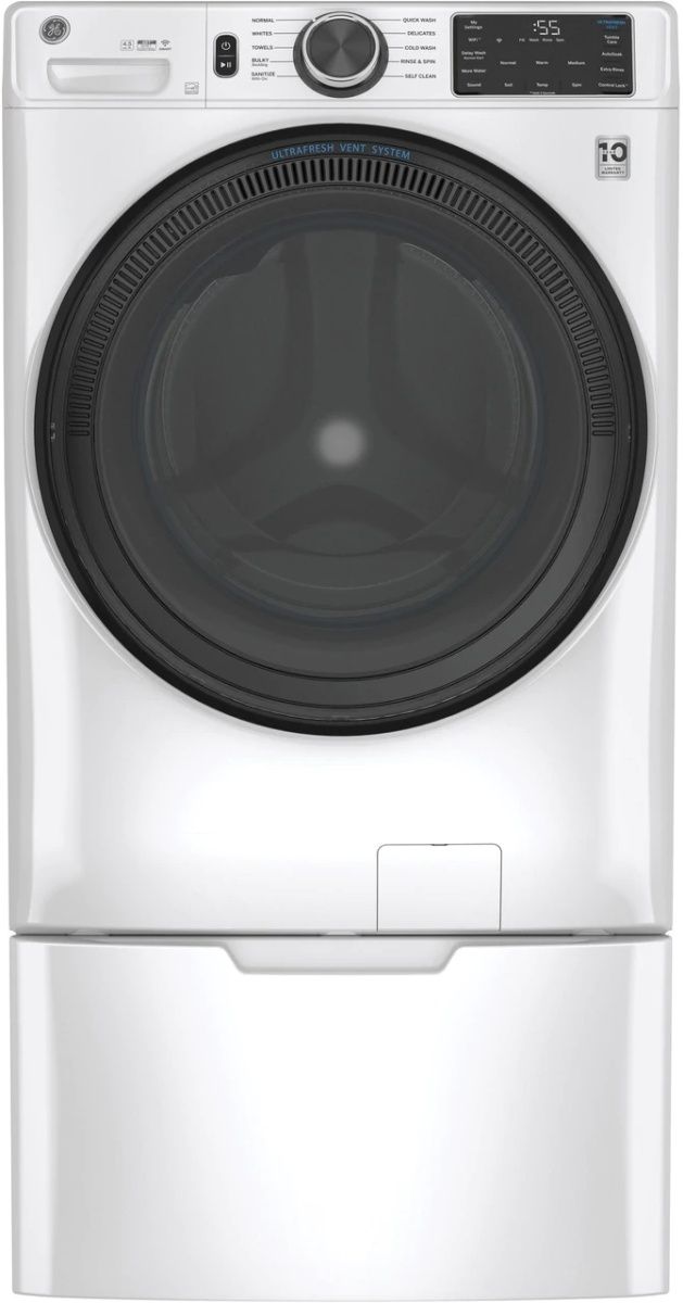 GE® 4.5 Cu. Ft. White Smart Front Load Washer