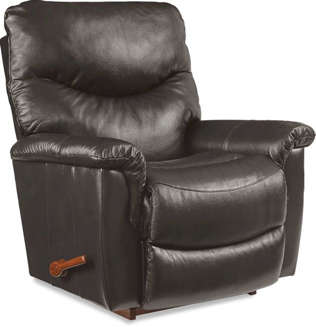 La-Z-Boy® James Charcoal Leather Rocking Recliner | Top Furniture ...