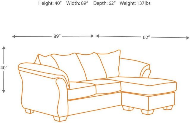 Signature Design by Ashley® Darcy Cobblestone Sofa Chaise 3