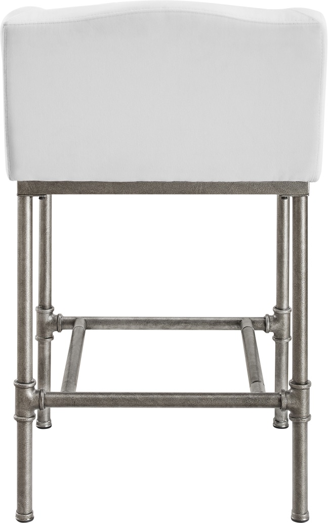 Hillsdale Furniture Dillon Textured Metal Silver/White Fabric Bar Stool ...