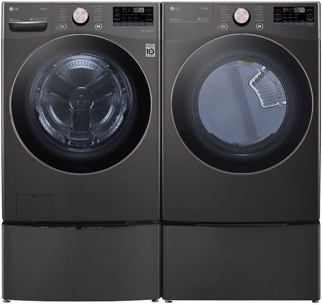 LG 7.4 Cu. Ft. Black Steel Front Load Washer & Gas Dryer Pair