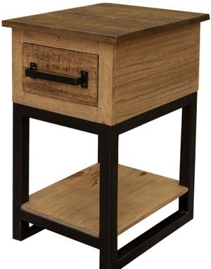 International Furniture Direct Olivo Natural Brown Chair Side Table