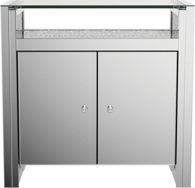 Coaster® Clear Mirror And Silver Accent Cabinet