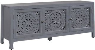 Liberty Furniture Marisol Weathered Honey & Soft Wash Gray Finish 65" 3 Door Accent TV Stand
